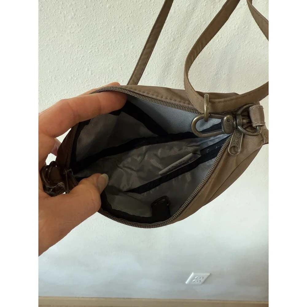 AmeriBag Everyday Sling Purse Healthy Back Bag Brown Travel Tiny Nylon